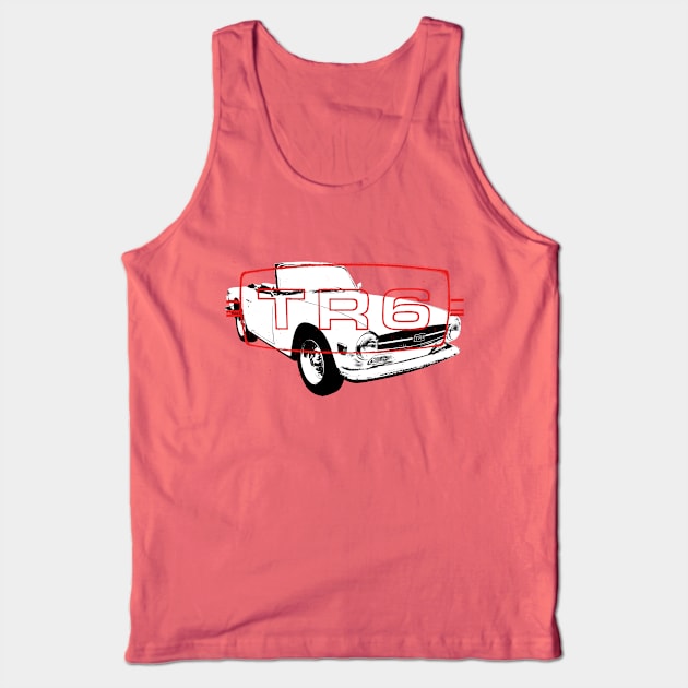 Triumph TR6 1970s classic sports car monoblock black/white with logo Tank Top by soitwouldseem